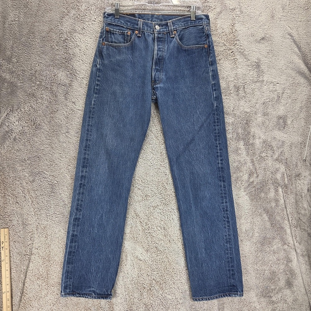 Vintage Levis 501XX Jeans Mens Blue Regular Straight Denim Button Fly Fits 30x30